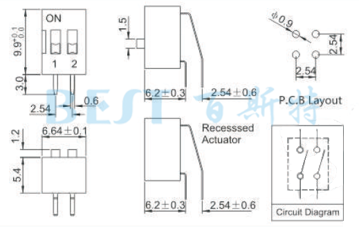 編碼開關(guān)DS-0X參考圖紙 編碼開關(guān)DS-0X參考圖紙